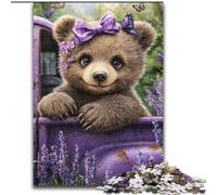 1000 Piece Puzzle Lavender Brown Bear JigsawPuzzle 1000 Pieces for Adults Perfect Christmas & New Year Gift, (Size 50x75cm)