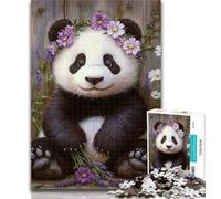 1000 Piece Puzzle Lavender Panda Jigsaw Puzzles for Adults 1000 Piece,Train Your Brain And Hands Gifts for Friends And Family 26x38cm