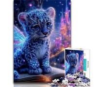 1000 Piece Puzzle Leopard Baby 1000 Piece Jigsaw Puzzles for Teenagers,Charcoal Art Staycation Kill Time for Home Decoration (26x38cm)