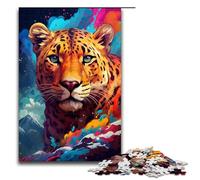 1000 Piece Puzzle Leopard in The Crater Is Surrounded by SplattersLots Jigsaw for Adults Wood Jigsaw Great Gifts for Christmas 75x50cm