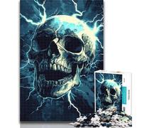 1000 Piece Puzzle Lightning Skull 1000 Pieces Jigsaw Puzzle For Adults Teens,Wall Decoration Unique Birthday And Xmas Gifts Suitable for And 14 26x38cm
