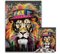 1000 Piece Puzzle Lion Graffiti Art cardboard Jigsaw Puzzles for Adults Challenging DIY Brain Teaser, Perfect Family Game Or Decorative Gift 26X38CM/10.23x14.96inch