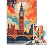 1000 Piece Puzzle London Skyline with Big Ben 1000 Piece Jigsaw Puzzles for Adults Gifts,learning Educational Toys Unique Home Decor And Gifts 75x50cm