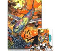 1000 Piece Puzzle Lost Plane Jigsaws Puzzles 1000 Pieces for Teenagers Gifts,Challenging Difficult with Fully Interlocking Randomly Shaped Pieces 50x75cm