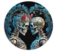 1000 Piece Puzzle Loving Skeletons 1000 Pieces Round Puzzles for Adults Perfect for Christmas, Halloween, Easter, New Year (67.5x67.5cm)