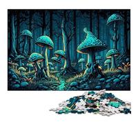 1000 Piece Puzzle Magic Mushrooms Wooden Jigsaw Puzzles for Adults Challenging DIY Brain Teaser, Perfect Family Game Or Decorative Gift 50x75CM/19.68x29.52inch