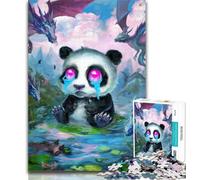 1000 Piece Puzzle Magic Panda 1000 Piece Jigsaw Puzzle for Adults And Teenagers,for Educational Game Challenge Toy Artists Collection, Fine Art 26x38cm