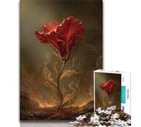 1000 Piece Puzzle Magical Crimson Flower 1000 Piece Jigsaw Puzzle for Adults Teens,Train Your Brain And Hands Gifts for Friends And Family 26x38cm