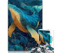 1000 Piece Puzzle Magical Whale Puzzles for Teenagers 1000 Pieces,Toys Educational Games Stress Relieving Wishlist with Santa Claus 26x38cm