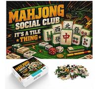 1000 Piece Puzzle, Mahjong Social Club Tile Thing, 1000pcs (52x38cm) | For mindful downtime without a screen: Adult jigsaw puzzle with 1000 pieces offers a classic activity for adults.