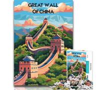 1000 Piece Puzzle Majestic Great Wall 1000 Piece Jigsaw Puzzles for Teenagers,Charcoal Art Staycation Kill Time for Home Decoration 75x50cm