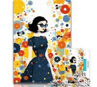 1000 Piece Puzzle Mary Blair-style Woman 1000 Piece Jigsaw Puzzles for Adults & Teens,Challenging Game for The Whole for Women, Gifts for Men 26x38cm