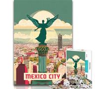 1000 Piece Puzzle Mexico City 1000 Piece Jigsaw Puzzles for Teenagers,Charcoal Art Staycation Kill Time for Home Decoration 75x50cm
