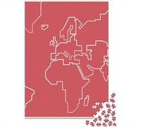 1000 Piece Puzzle, Minimalist World Map Outline, 38x26cm/1000pcs | For a calm Advent activity, this adult jigsaw puzzle with 1000 pieces combines a gift idea with a classic puzzle hobby.