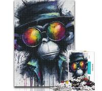 1000 Piece Puzzle Monkey Jigsaw Puzzles 1000 Pieces for Adults Teens,Toys Educational Games Stress Relieving Enhance Love between Couples 26x38cm