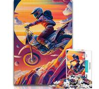 1000 Piece Puzzle Motocross Colorful Puzzles for Adults Teens 1000 Pieces,Educational Game for Birthday, Chrismas for Ages 14+ (26x38cm)