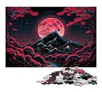 1000 Piece Puzzle Mount Fuji Wooden Jigsaw Puzzles for Adults Challenging DIY Brain Teaser, Perfect Family Game Or Decorative Gift 50x75CM/19.68x29.52inch
