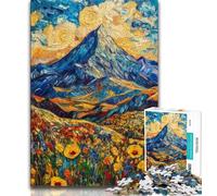 1000 Piece Puzzle Mountain Painting by starry sky 1000 Piece Jigsaw Puzzles for Adults & Teens,Classic Educational Games Beautiful Decoration (38x26cm)