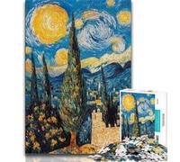 1000 Piece Puzzle Mountain Painting by starry sky 1000 Piece Jigsaw Puzzles for Adults & Teens,Classic Educational Games Beautiful Decoration (50x75cm)