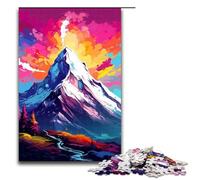 1000 Piece Puzzle Mountain Peak Is Surrounded by SplattersLots of Color Jigsaw for Adults Wood Jigsaw Great Gifts for Christmas 75x50cm