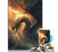 1000 Piece Puzzle Mysterious Dragon Adult Jigsaw Puzzles 1000 Pieces,Challenging Difficult with Fully Interlocking Randomly Shaped Pieces (50x75cm)