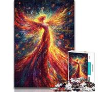 1000 Piece Puzzle Mysterious Phoenix Girl Jigsaws Puzzles 1000 Pieces for Adults Gifts,Stress Reliever Difficult Challenge Enhance Love between Couples 50x75cm