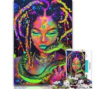 1000 Piece Puzzle Neon Anime Snake Girl 1000 Piece Jigsaw Puzzles for Adults & Teens,Challenging Game for The Whole for Women, Gifts for Men 26x38cm