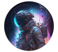 1000 Piece Puzzle Neon Astronaut 1000 Pieces Round Puzzles for Adults for Home Decor, Brain Training (67.5x67.5cm)