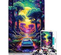 1000 Piece Puzzle Neon Car in Nature 1000 Piece Jigsaw Puzzles for Adults & Teens,Challenging Game for The Whole for Women, Gifts for Men 26x38cm