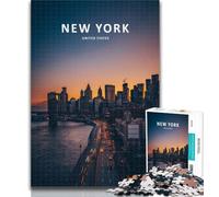 1000 Piece Puzzle New York City Night View 1000 Piece Jigsaw Puzzles for Adults Gifts,learning Educational Toys Unique Home Decor And Gifts 26x38cm