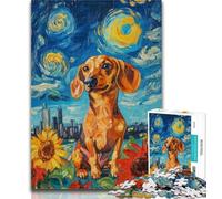 1000 Piece Puzzle Night Sky Dachshund Jigsaws 1000 Pieces for Teenagers,is Ideal As A Gift for The Whole Family Suitable for And 14 50x75cm