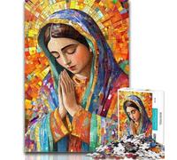 1000 Piece Puzzle Our Lady of Guadalupe Praying 1000 Piece Jigsaw Puzzles,Challenging Difficult with Fully Interlocking Randomly Shaped Pieces 50x75cm