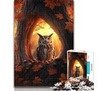 1000 Piece Puzzle Owl Flowers 1000 Piece Jigsaw Puzzles for Adults & Teens,Challenging Game for The Whole for Women, Gifts for Men 26x38cm