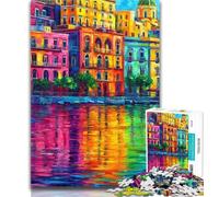 1000 Piece Puzzle Painting of Napoli Italy Waterfront Jigsaws Puzzles 1000 Pieces for Adults Gifts,Stress Reliever Difficult Challenge Enhance Love between Couples 50x75cm