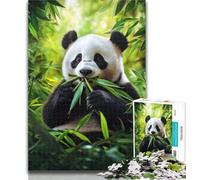 1000 Piece Puzzle Panda Eating Bamboo Puzzles for Adults Teens 1000 Pieces,Toys Educational Games Stress Relieving Enhance Love between Couples 26x38cm