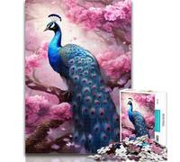 1000 Piece Puzzle Peacock And Cherry Blossom 1000 Pieces Jigsaw Puzzles for Adults And Teens,Artists Collection, Fine Art for Age 14+ 50x75cm