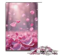 1000 Piece Puzzle Pink And White Petals Falling Like Snow Jigsaw for Adults Wooden Jigsaw Challenging Game 1000 PCS(38x26cm)