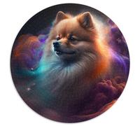 1000 Piece Puzzle Pomeranian Nebula 1000 Pieces Round Puzzles for Adults Perfect for Christmas, Halloween, Easter, New Year 67.5x67.5cm