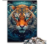 1000 Piece Puzzle Psychedelic Animal Tiger Wooden Jigsaw Puzzles for Adults size : 50x75cm Challenging Brain Teaser, Family Activity, Home Decor