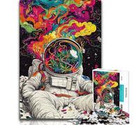 1000 Piece Puzzle Psychedelic Astronaut 1000 Piece Jigsaw Puzzles for Adults & Teens,Classic Educational Games Beautiful Decoration (50x75cm)