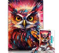 1000 Piece Puzzle Psychedelic Bird Owl Puzzles for Adults Teens 1000 Pieces,Educational Game for Birthday, Chrismas for Ages 14+ 26x38cm