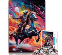 1000 Piece Puzzle Psychedelic Colored Horses Adult Jigsaw Puzzles 1000 Pieces,Challenging Difficult with Fully Interlocking Randomly Shaped Pieces (26x38cm)