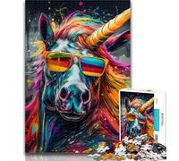 1000 Piece Puzzle Psychedelic Colored Horses Jigsaw Puzzle 1000 Pieces for Teenagers,Challenging Game And Family Play Secret Santa Gifts 26x38cm