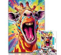 1000 Piece Puzzle Psychedelic Giraffe 1000 Piece Jigsaw Puzzles for Teenagers,Educational Toys & Games for Adults And Teenagers 26x38cm