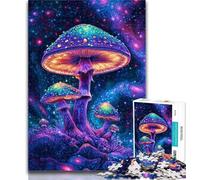 1000 Piece Puzzle Psychedelic Mushrooms Jigsaws Puzzles 1000 Pieces for Teenagers Gifts,Challenging Difficult with Fully Interlocking Randomly Shaped Pieces 50x75cm