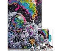 1000 Piece Puzzle Psychedelic Smoke Astronaut 1000 Pieces Jigsaw Puzzles for Adults And Teens,Family Entertainment Toys Is Ideal As A Gift for The Whole Family (50x75cm)