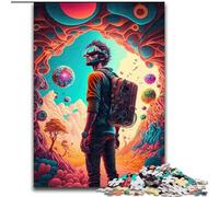 1000 Piece Puzzle Psychedelic Time Traveler Adult Jigsaw Puzzles 1000 Pieces Ideal for Home & Office Decor, for Birthday Size 50X75CM