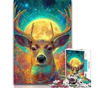 1000 Piece Puzzle Psychedelic Visionary Deer Art 1000 Piece Jigsaw Puzzles for Adults Gifts,Educational Game Challenge Toy for Women And Men 26x38cm