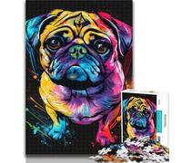 1000 Piece Puzzle Pug Adult Puzzles 1000 Pieces,for Age 14+ Impossible Game Best Gift for Adults And Teenagers 26x38cm