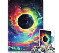 1000 Piece Puzzle Rainbow Moon Colorful Space Jigsaws Puzzles 1000 Pieces for Adults Gifts,Stress Reliever Difficult Challenge Enhance Love between Couples 50x75cm
